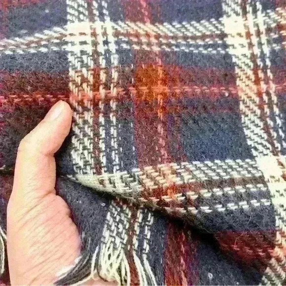 Scarf Great North Double Side Chunky Navy & Red Plaid Large Winter  Scarf. - Picture 13 of 13